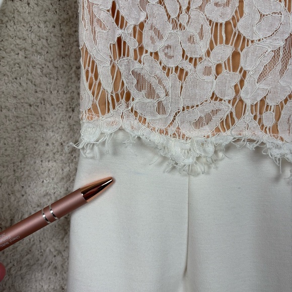 Lulus‎ Dress Womens S White Beige She Knows White Lace Bodycon Bridal Party Gown - Picture 5 of 13